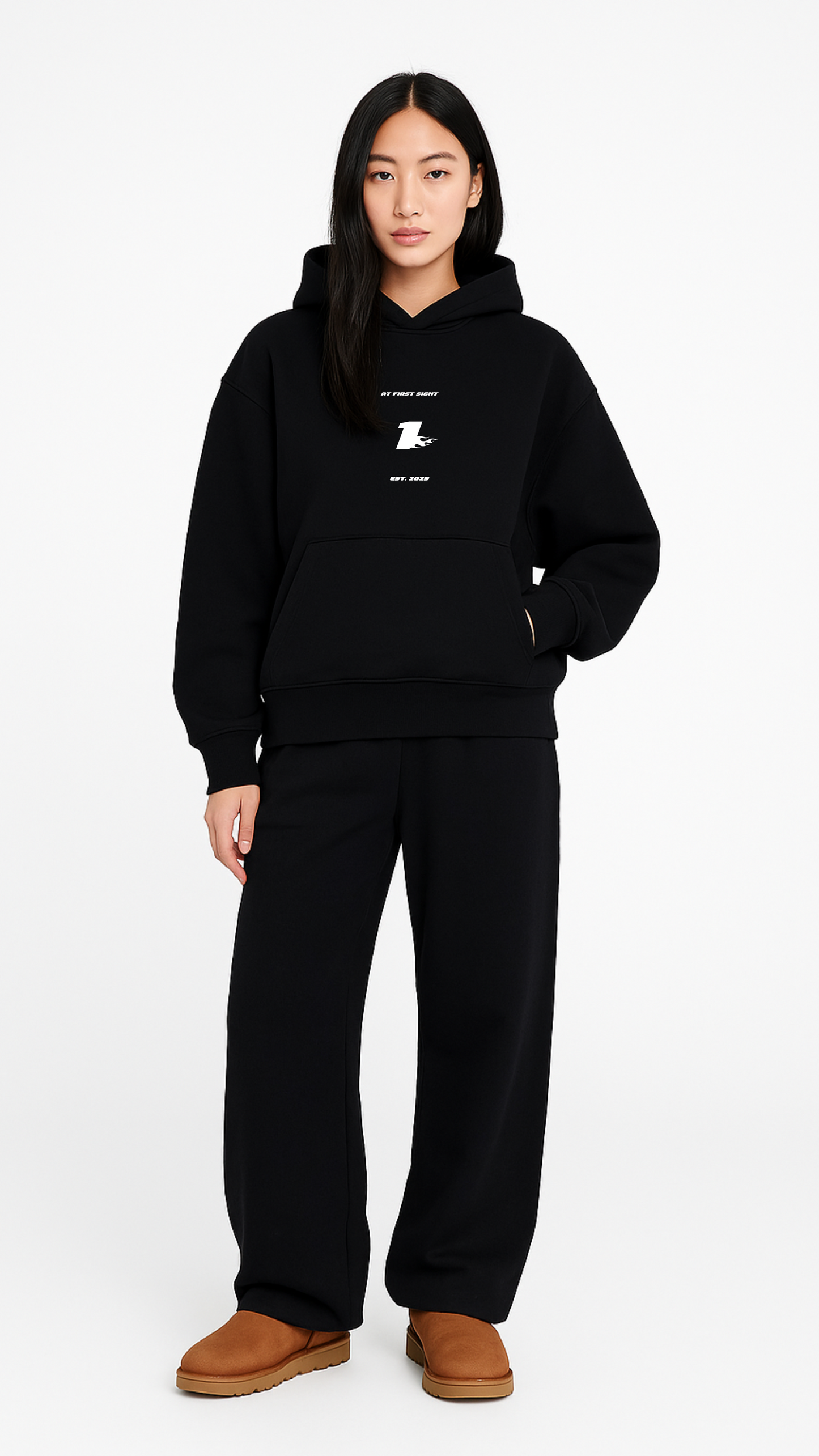 At First Sight Black Heavyweight Hoodie