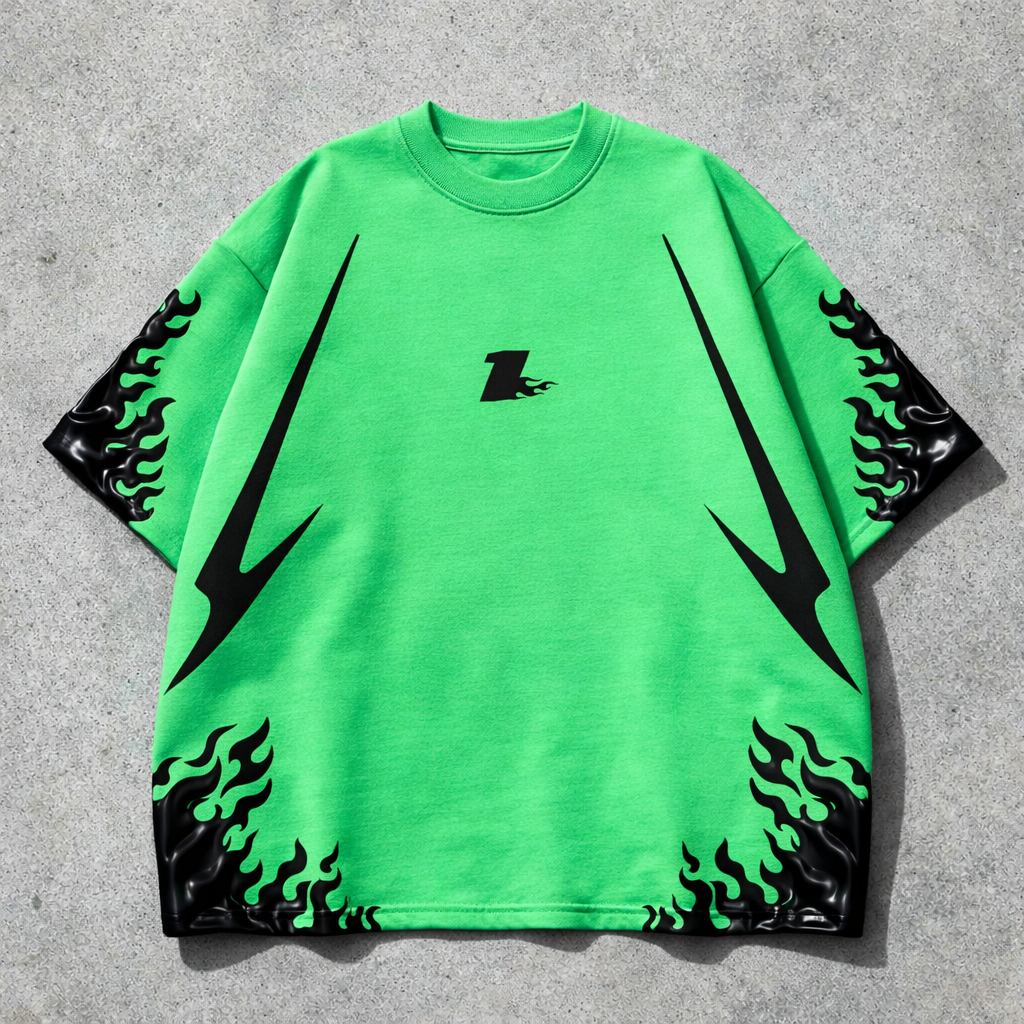 Concept Only, Not for Sale. AT FIRST SIGHT Green Oversized Heavyweight T-Shirt