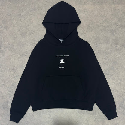 At First Sight Black Cropped Heavyweight Hoodie