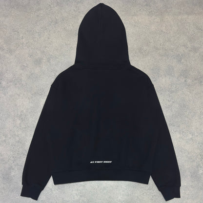 At First Sight Black Cropped Heavyweight Hoodie