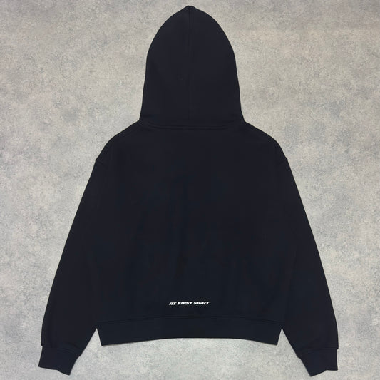 AT FIRST SIGHT Black Cropped Heavyweight Hoodie